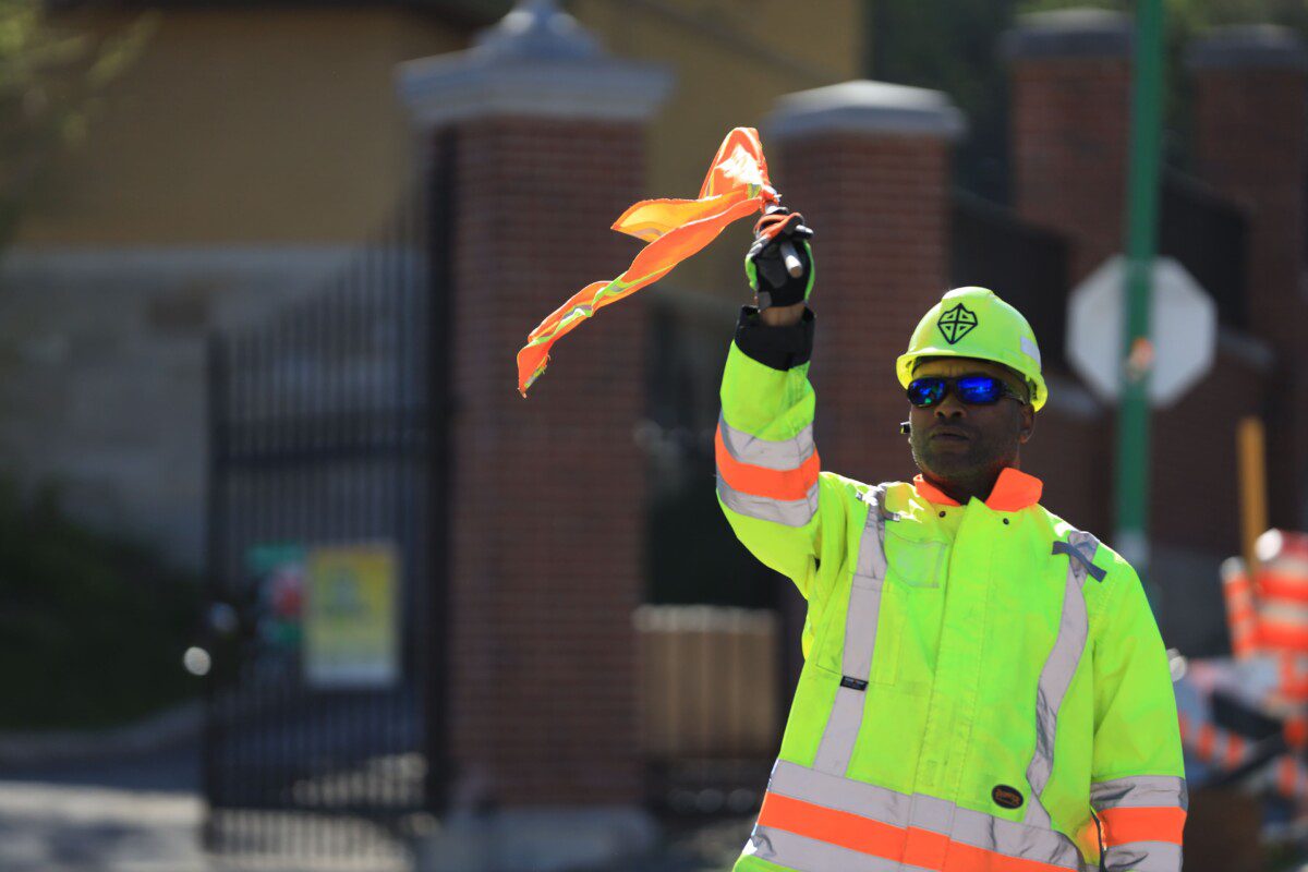 traffic control flagger